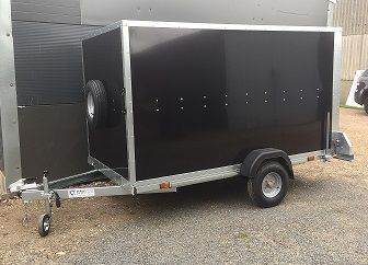 Karting Box Trailer with Shelfing 8' x 5' x 5' - Single Axle in Black or White