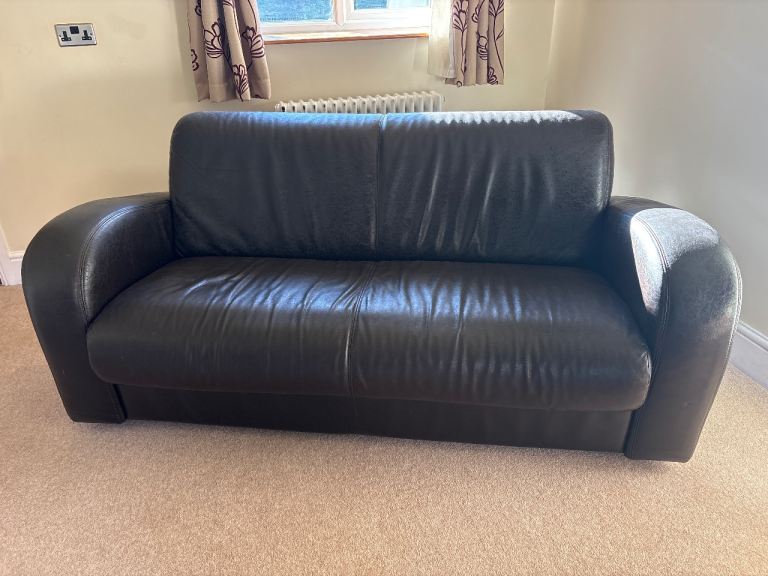 Free - Brown leather effect sofa 