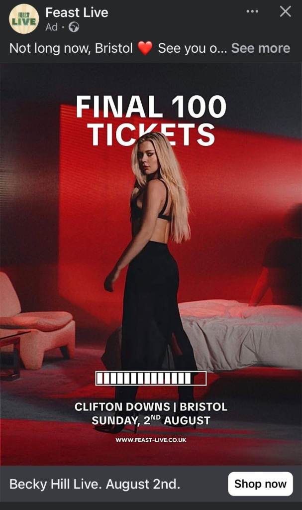 3 Becky hill tickets Bristol the downs 