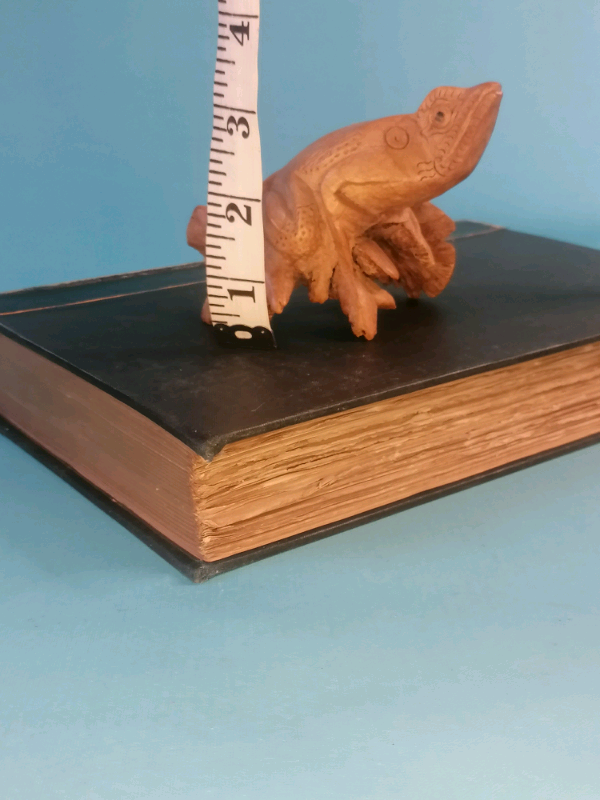 3,4 inch hand carved wood Iguana. 