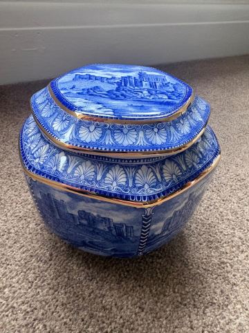 Ringtons Millennium Castle Jar – Blue & White Ceramic, New in Box
