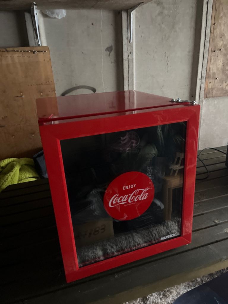 Red mini fridge 