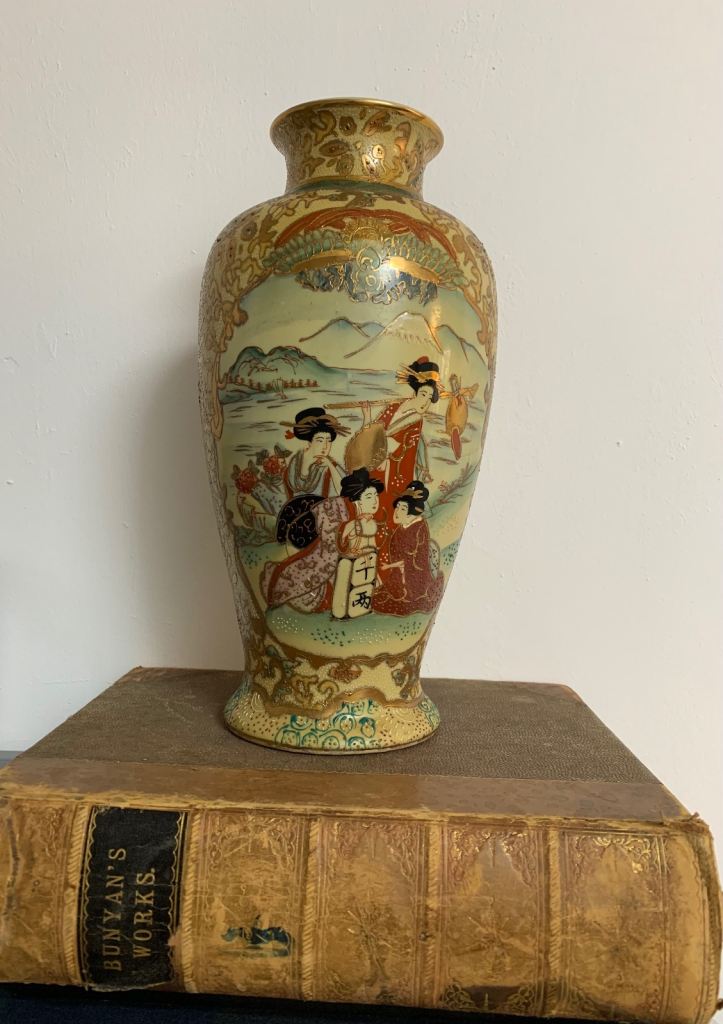 Vintage Hand-Painted Oriental Vase – Good Condition