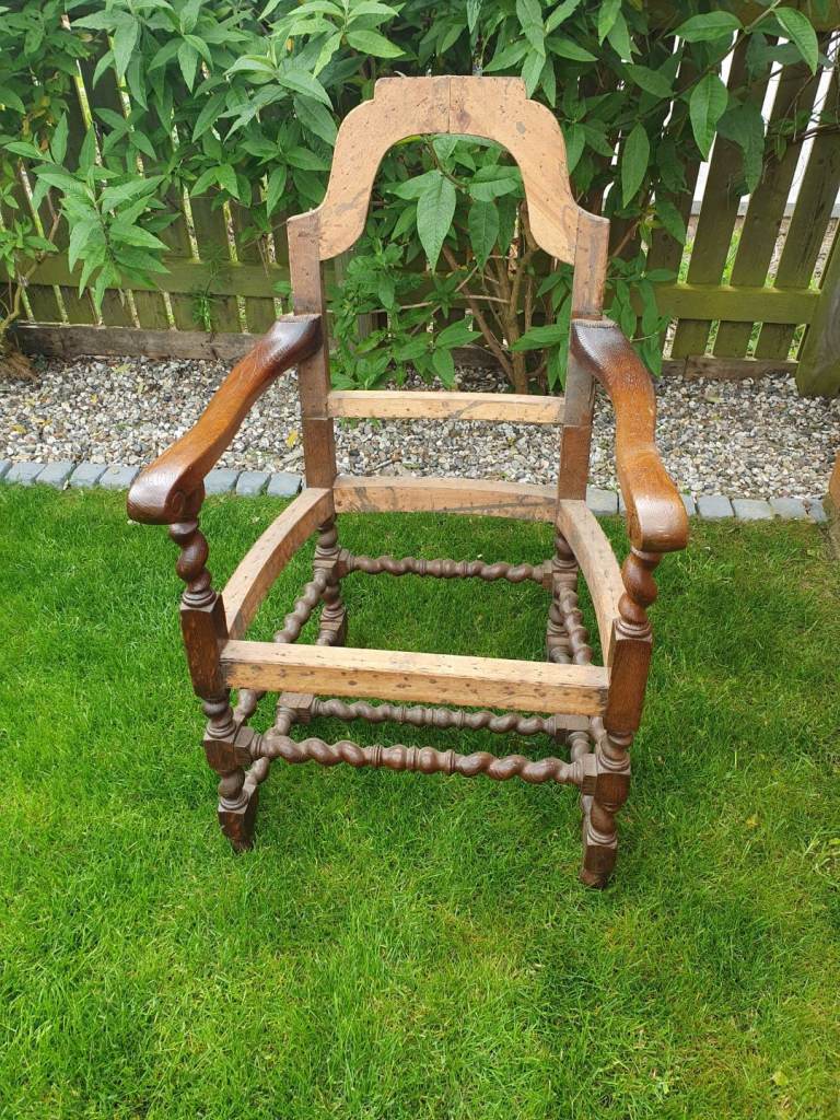 Oak chair needs reupholstered 