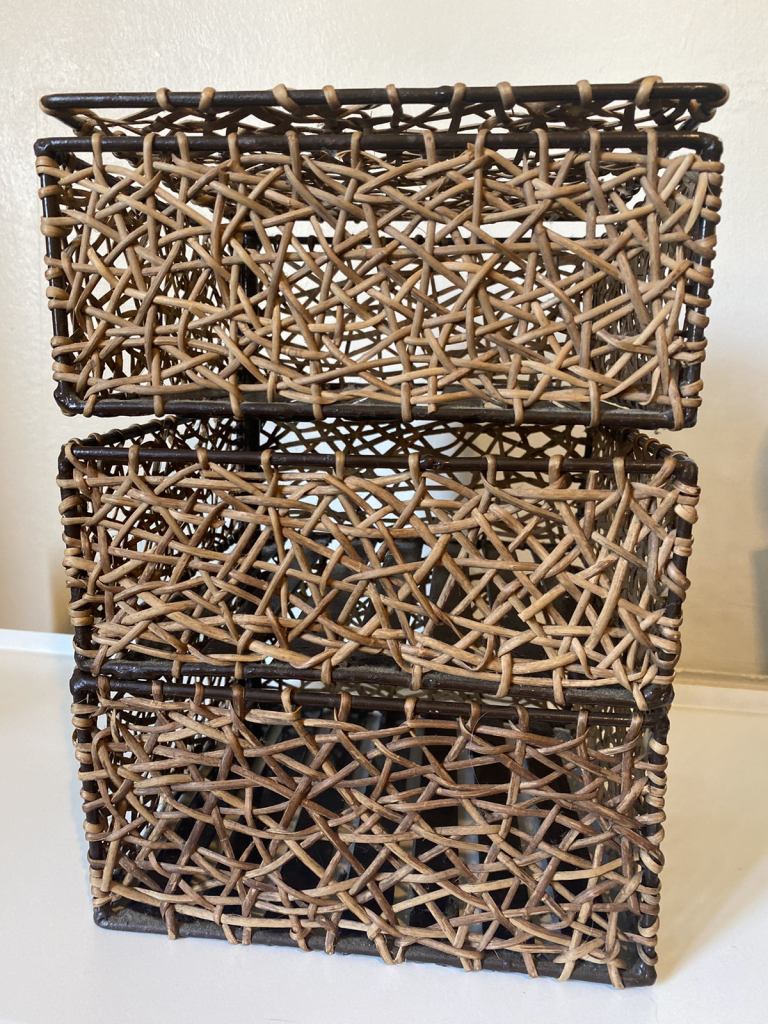 Wicker 3 drawer storage..