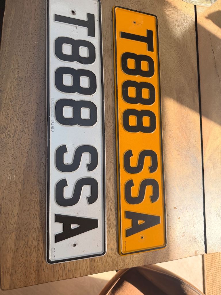 Private number plate personal plate