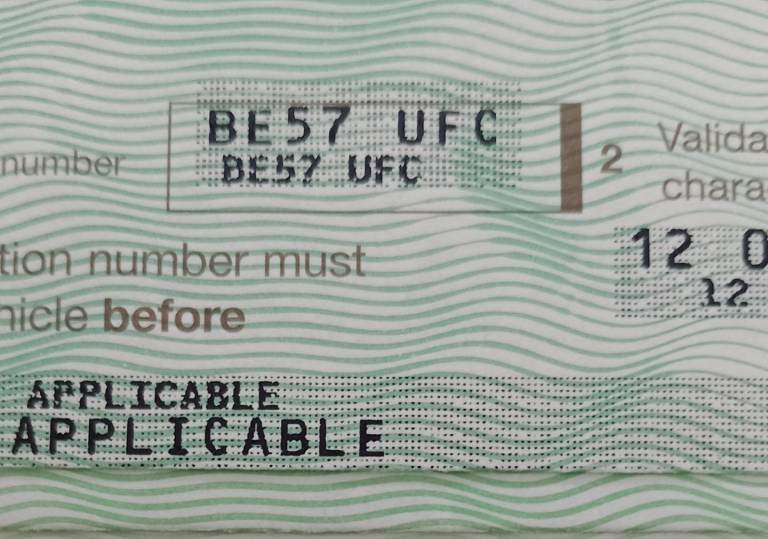 BE57UFC number plate 