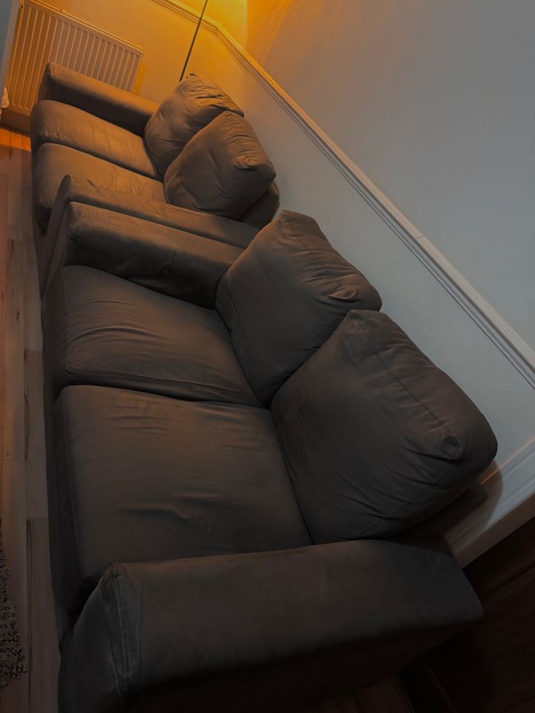 Brown Suede Sofa Set 3 + 2 + 2