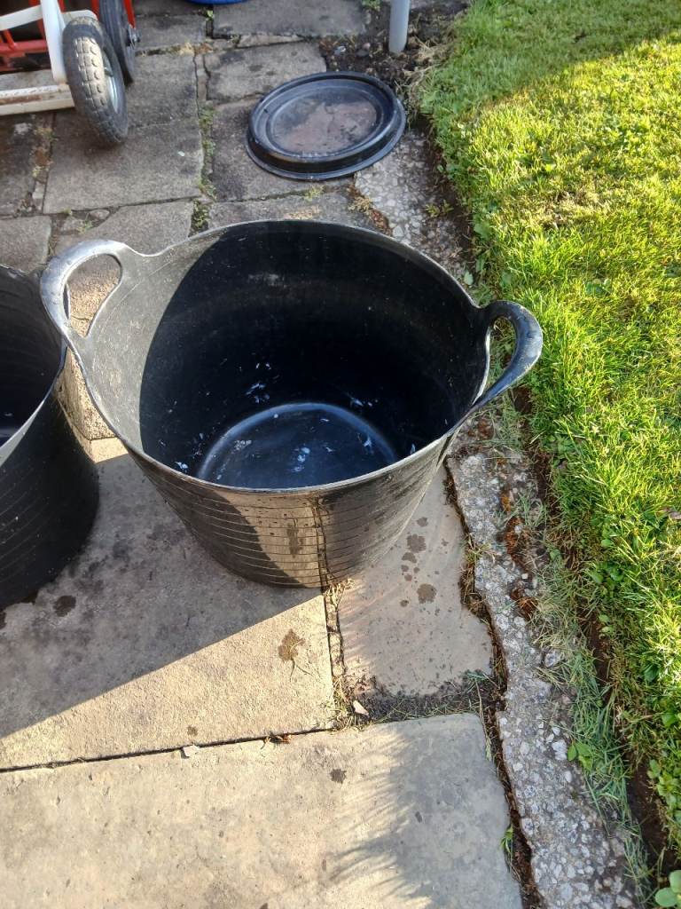 Pair of Large Black Rubber Tubs – Flexible Garden Planters