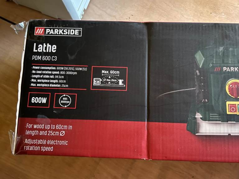Parkside Wood Lathe PDM 600 C3 – Brand New & Unopened