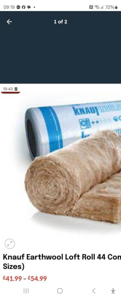 Loft insulation Knauf earthwool 