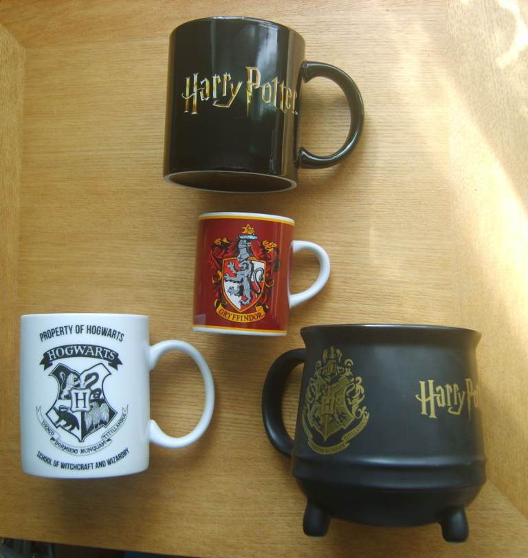 Collectable selection of Harry Potter mugs.