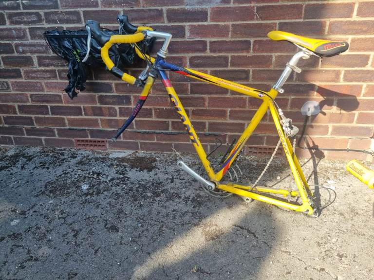 Giant Peloton Super Lite Road Bike Frame and Wheels - Yellow, Project Ready