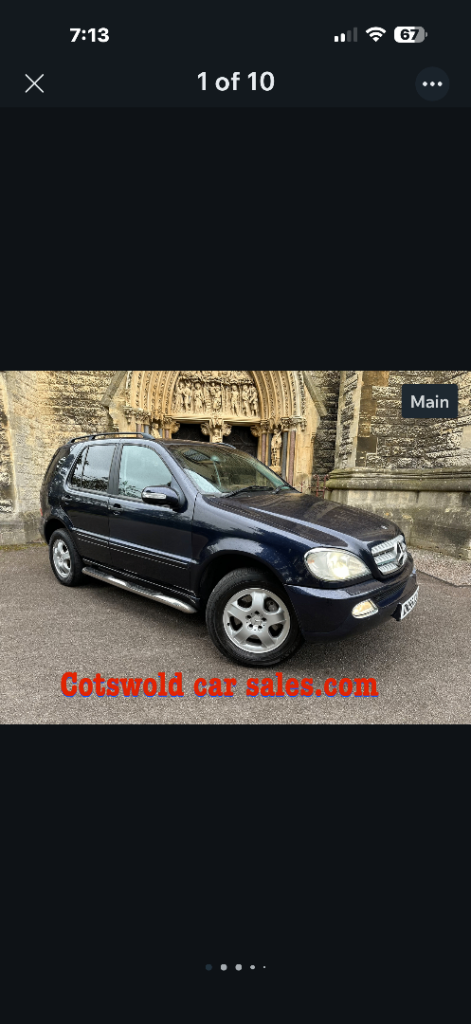 MERCEDES BENZ ML 2.7CDI 63,000 MLS YRS MOT 9 SVCS 4x4 LOW RANGE 40MPG VERY TIDY 