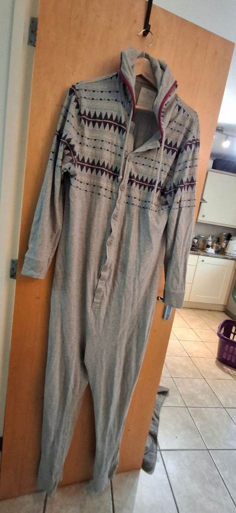 Men's Matalan Grey Onesie.- Large