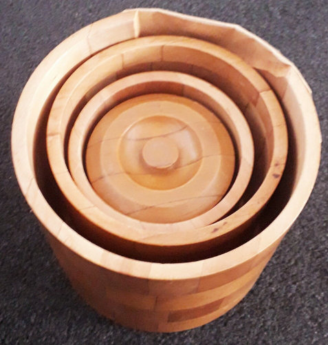 SET OF 4 WOODEN STORAGE CONTAINERS WITH LIDS