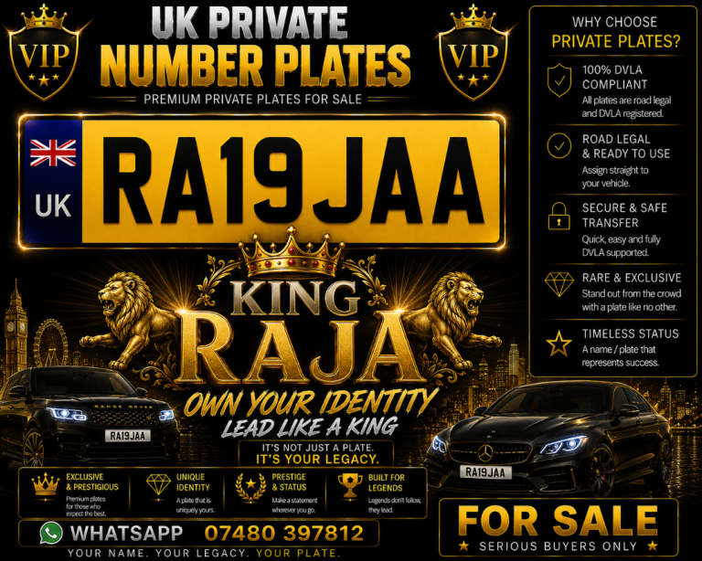 Cherished number plate personalised private registration RAJA 