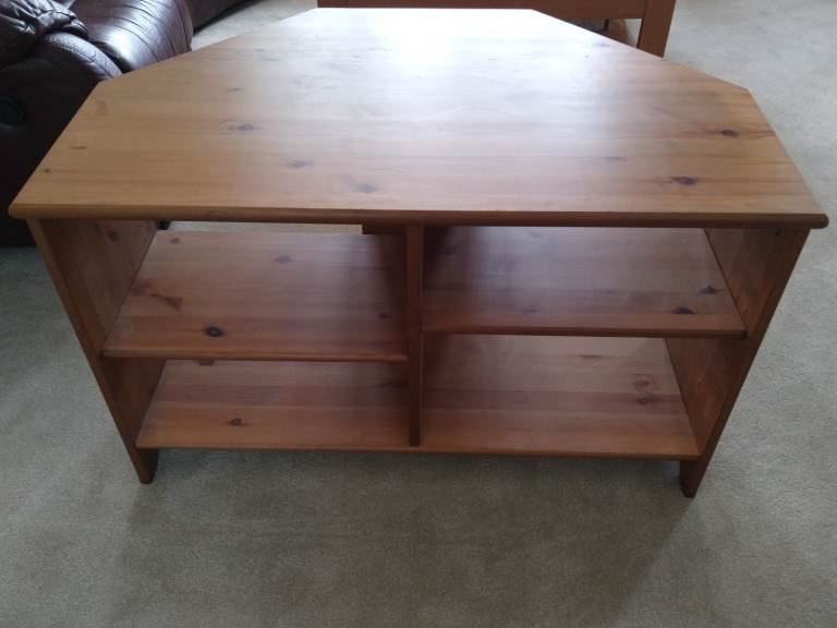 SOLID PINE IKEA LEKSVIK CORNER TV BENCH/UNIT