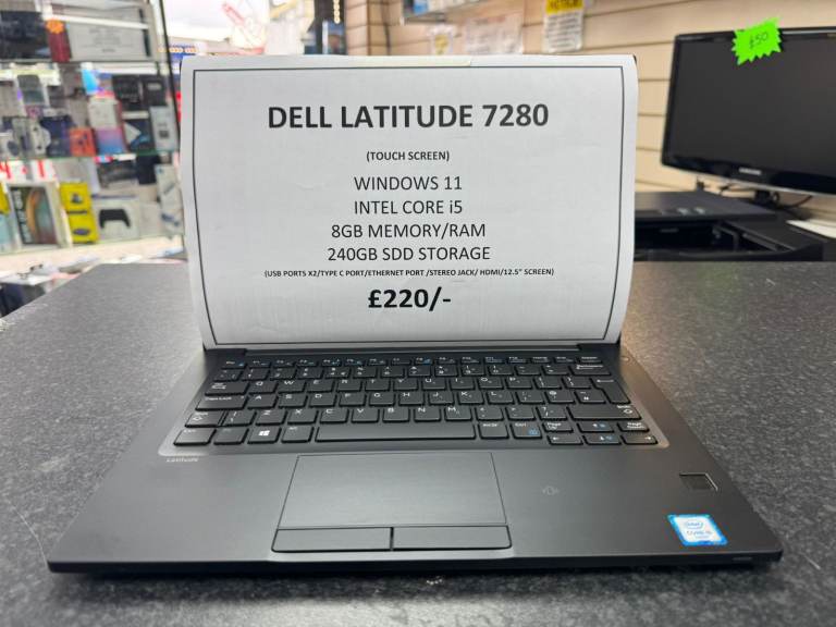 Dell Latitude 7280 Touch Screen 12.5" Laptop Intel Core i5 240GB SSD 8GB RAM Windows 11 
