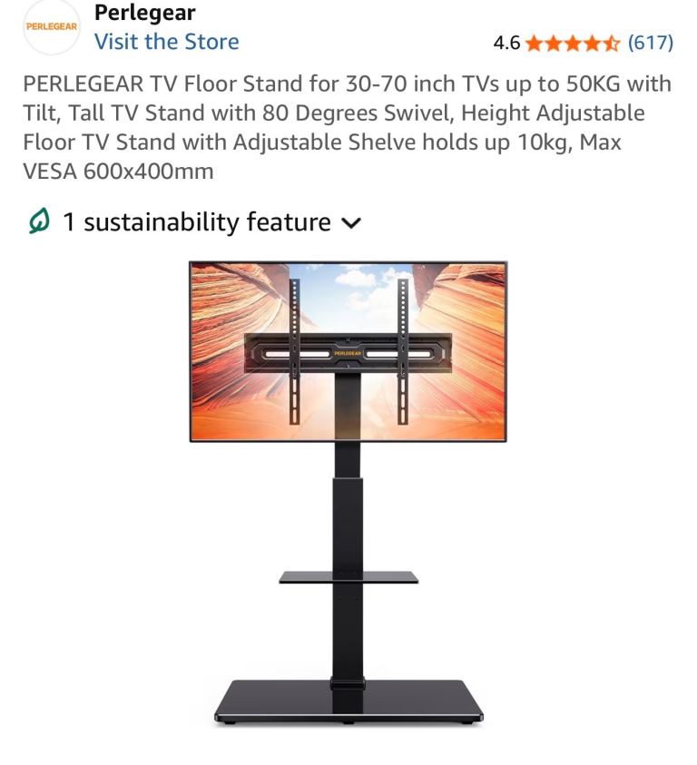 PERLEGEAR TV Floor Stand for 30-70 inch TVs
