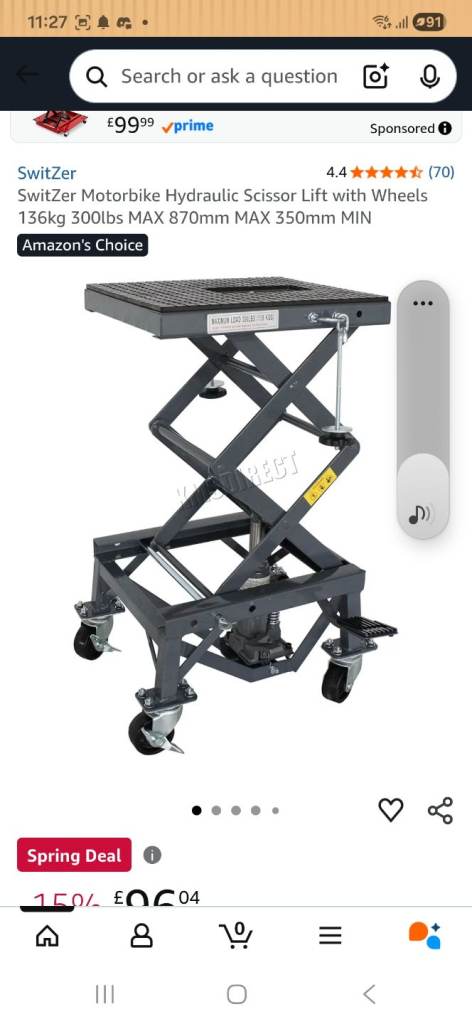 350lbs motorbike lift and stand