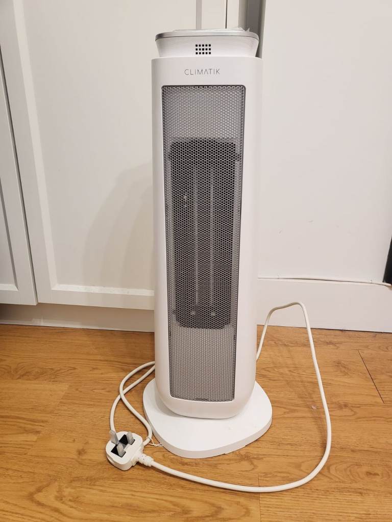 Climatik Oscillating White Tower Heater - Ceramic PTC - Thermostat - 2000W