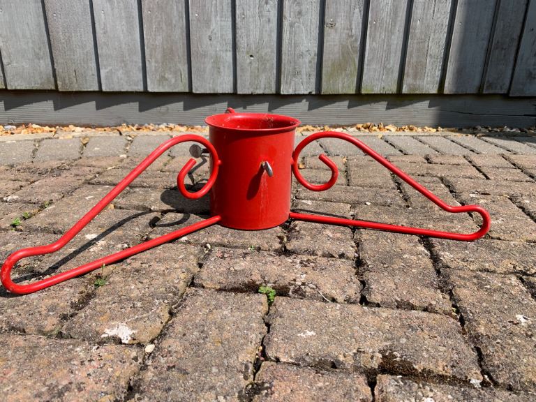 Christmas tree stand, metal, red