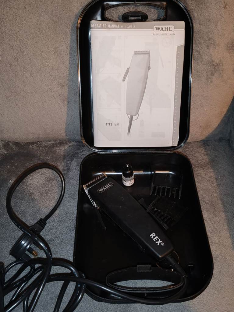 Whal Rex dog and cat hair clippers mains powered in carry case with operating manual type 1230