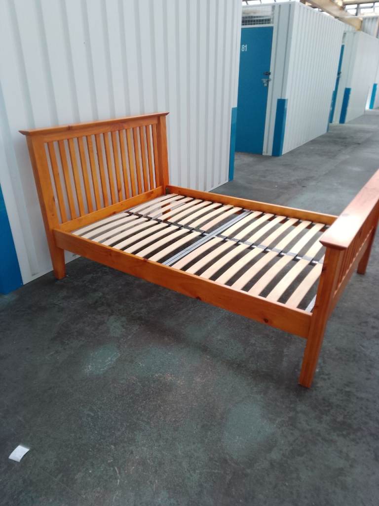 Pine double bed frame 