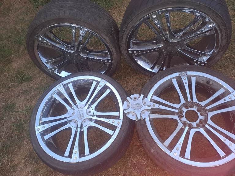 Zenetti tek chrome 19 inch alloy wheels tyres multi stud