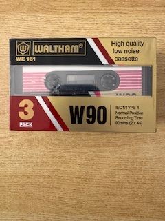 CASSETTE TAPES 3 WALTHAM W90 TAPES BRAND NEW (but old)