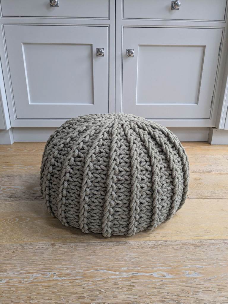 image for Knitted cotton pouffe from Scandi designer