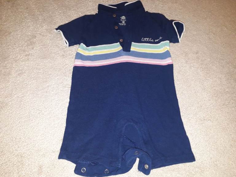 Fred & Flo Blue Coloured Striped T-Shirt (12-18 months boys)