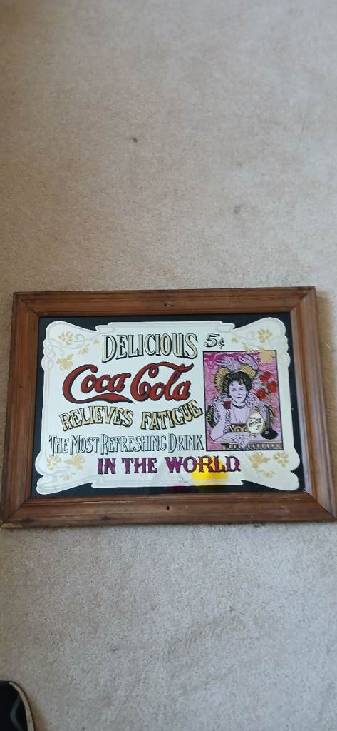 Vintage Coca Cola mirror art