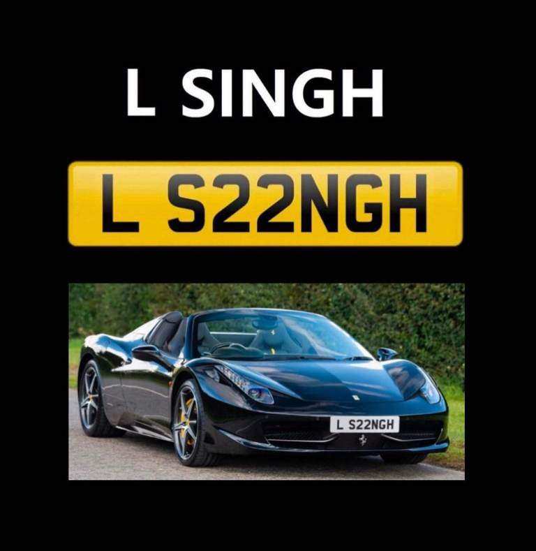 L SINGH CHERISHED PRIVATE NUMBER PLATE DVLA REGISTRATION
