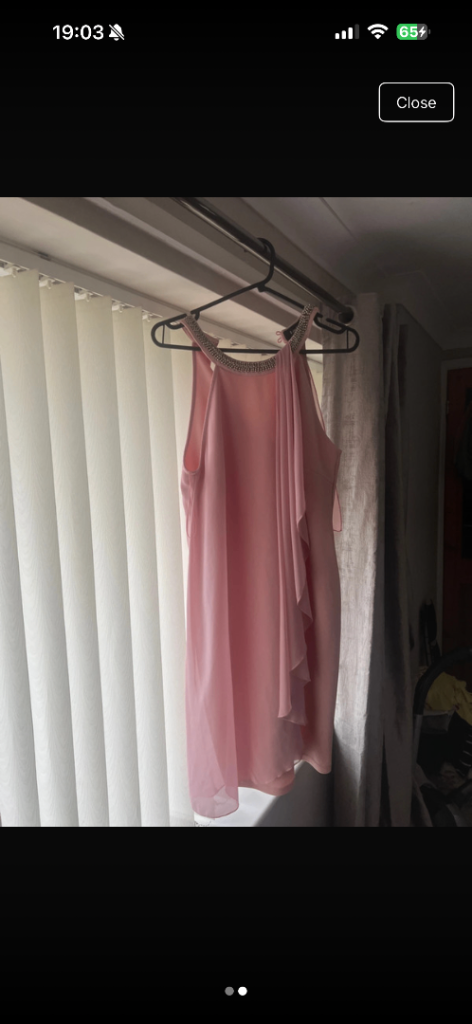 Lovely Pink Halter Neck Dress – like new 