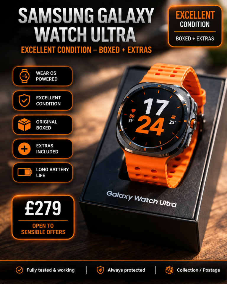 Samsung Galaxy Watch Ultra – Excellent Condition – Boxed + Extras