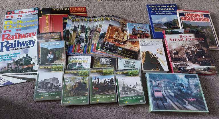 British Steam Railways old and new Magazines, DVDs, Books, Video bundle. Collection only.