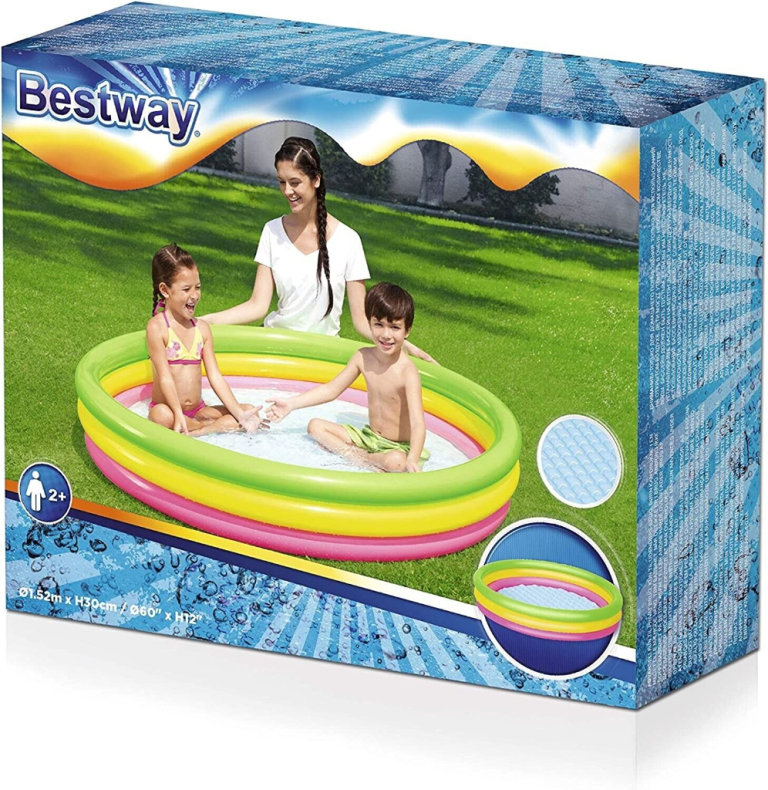 BESTWAY CHILDRENS 3 RING INFLATABLE PADDLING POOL 60inch X 12inch