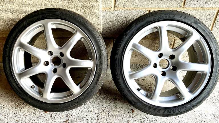 Geniune TVR 18" Spider Alloys (x2) with Tyres - Front: 8.5J x 18" ET42 offset