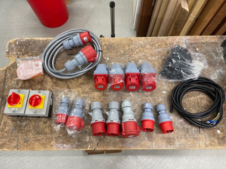 3phase Sockets, Plugs Extensions Leads + Cable. 