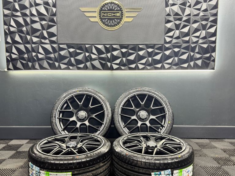NEW 19” inch mercedes amg alloys wheels c63 e 63 a45 a35 cla45 a c 5x112 