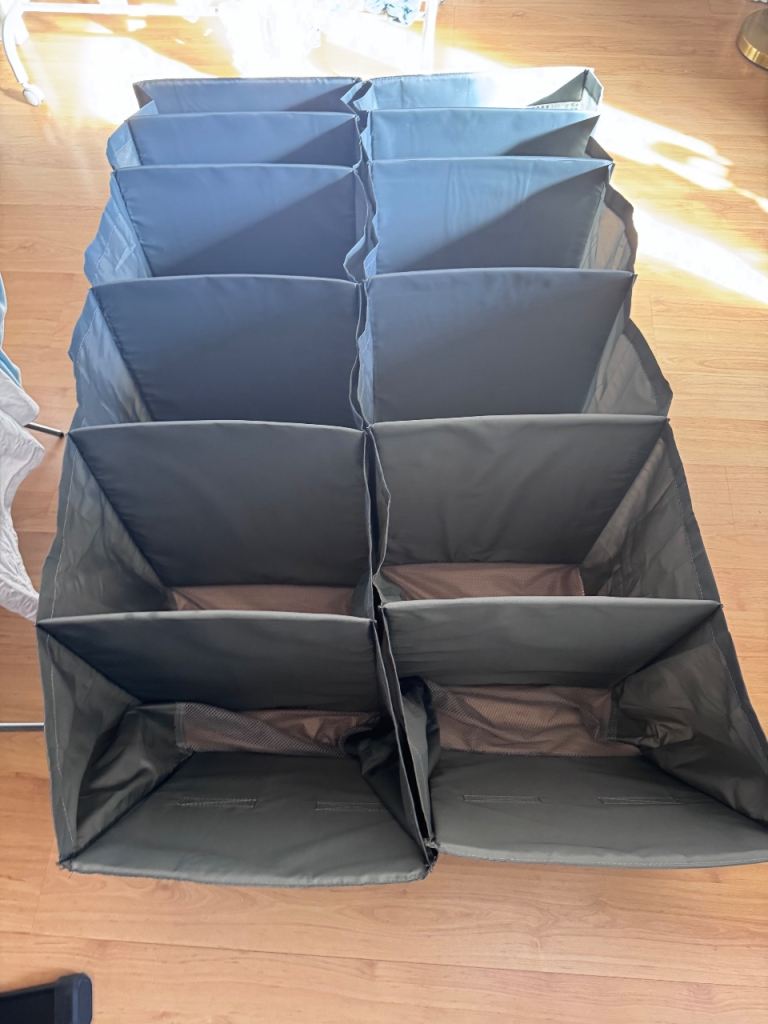 IKEA SKUBB storage product with 6 compartments, clothing organisers, rack, dark grey