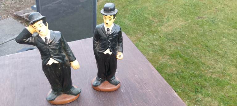 Pair of Charlie Chaplin Figures / Statues - Collectable Decor