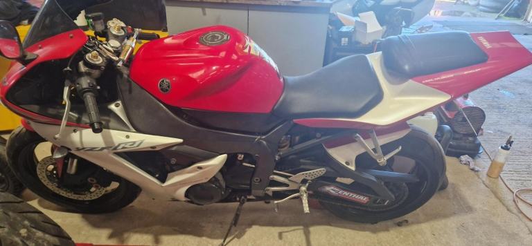 2002 02 YAMAHA R1 YZF-R1 5PW SUPERBIKE SPORTS R 1000 HPI CLEAR RED  WHITE