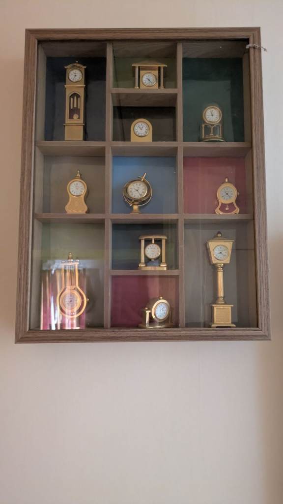 Miniature Clock Collection & Display Cases - Various Not Free Prices ...