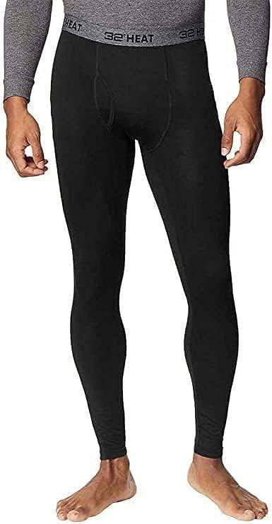 32 Degrees Heat 2 Pack Mens Black Base Layer Pant / Leggings - XL Waist 40-42