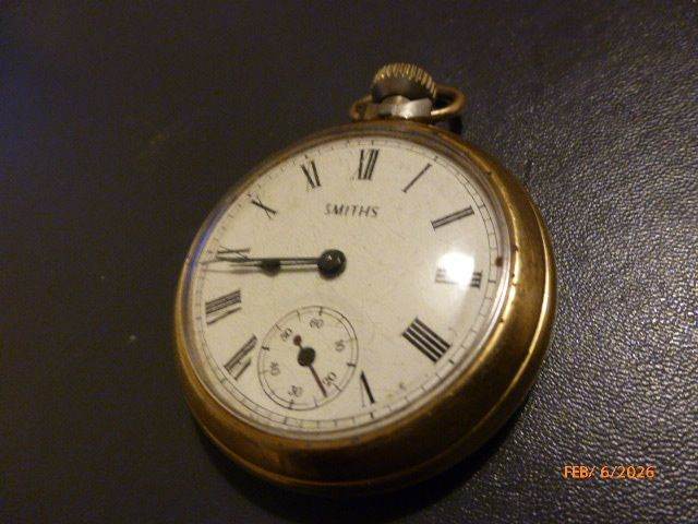 Smiths Mens Pocket watch gold coloured Roman numerals sold as spares or repair. 