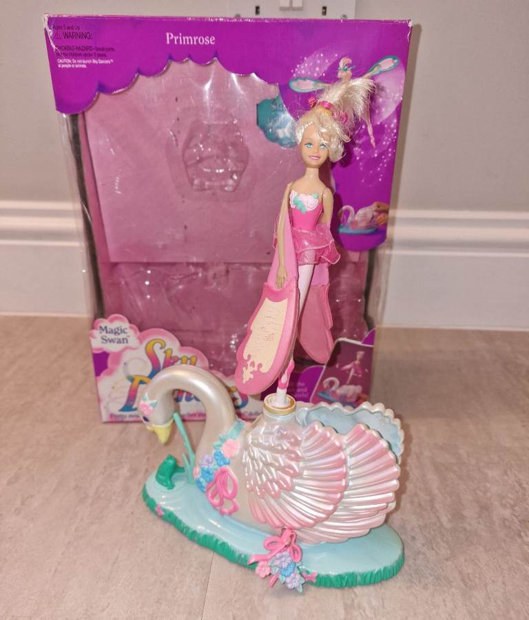 Vintage Sky Dancers Primrose Magic Swan Doll Toy - Good Condition