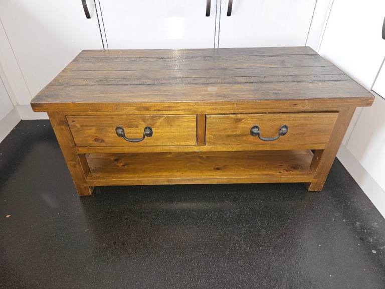 dark rustic coffee table come  with two drawers £80.